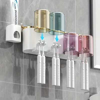 Toothbrush Holder With Squeezer Perforation-free Bathroom