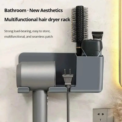 Hair Dryer Storage Rack Non Punching Bathroom Wall Mounted