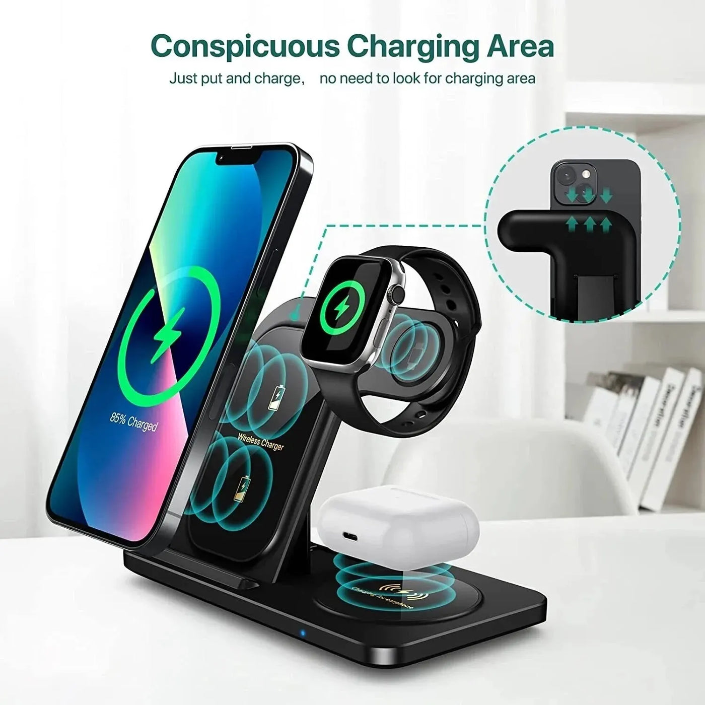 Wireless Charger Stand Pad For iPhone 15 14 13 12 X Max