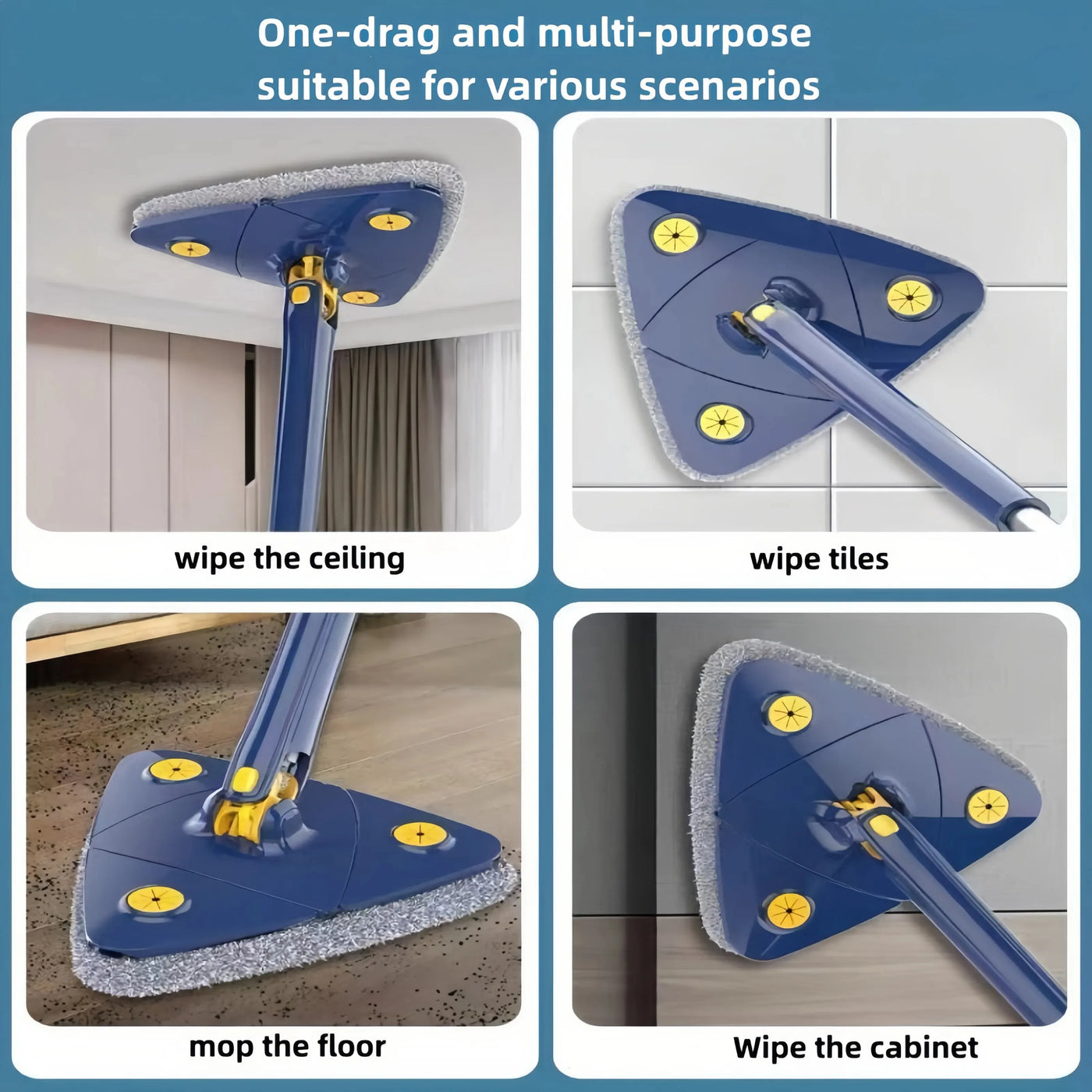 Triangle  Cleaning Mop Telescopic Household Ceiling Cleaning